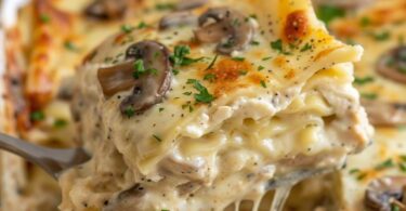 Mushroom Chicken Alfredo Lasagna