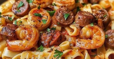 Creamy Cajun Pasta with Succulent Shrimp and Spicy Sausage